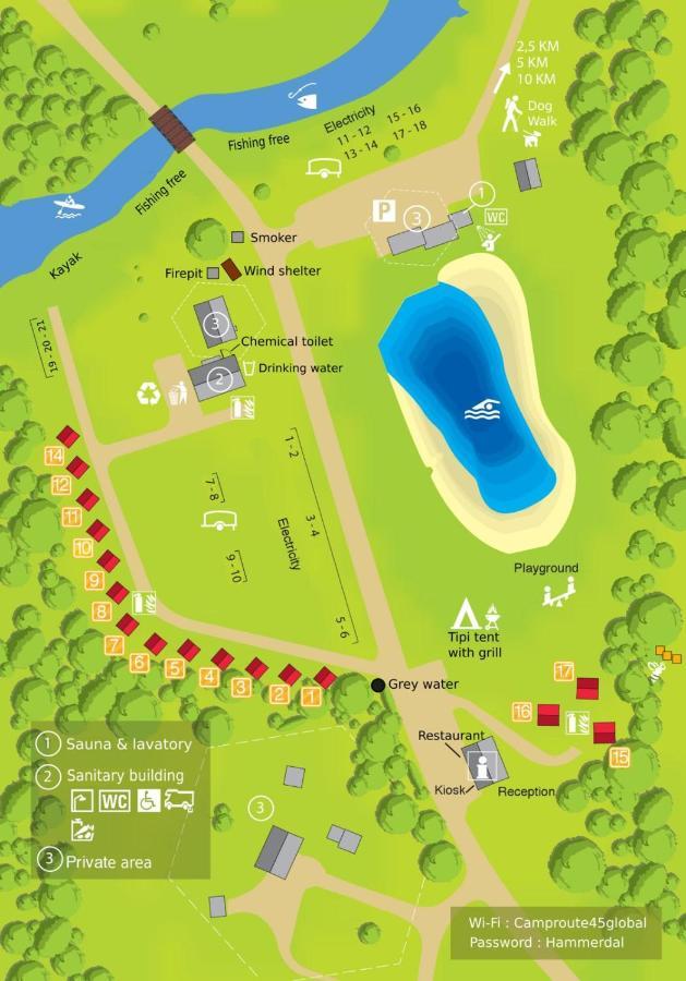 Отель Camp Route 45 Hammerdal Экстерьер фото